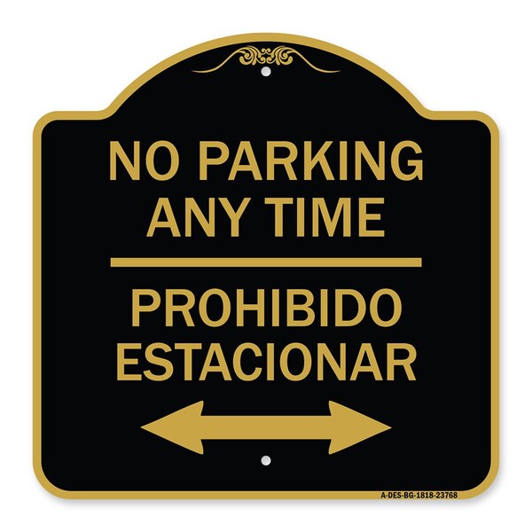 Signmission No Parking Anytime Prohibido Estacionar With Bidirectional Arrow, A-DES-BG-1818-23768 A-DES-BG-1818-23768 - main